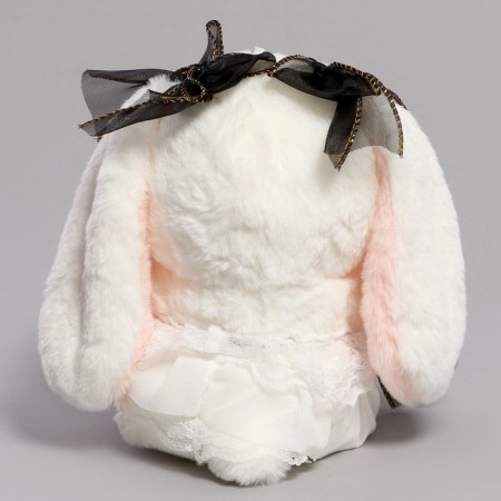 Soft toy "Bunny" with a black bow, 20 cm-2