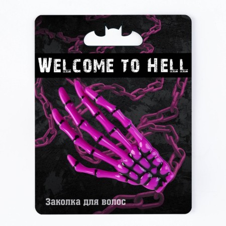 Welcome to Hell hair hairpin, 6.5 x 3.8 cm-4