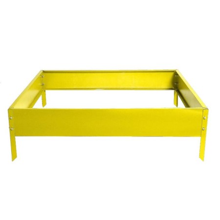 The flowerbed is galvanized, 100 × 100 × 15 cm, yellow, "quadro", Greengo-7