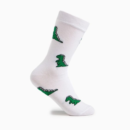 Socks "dinosaurics", white color, size 25-27 (40-42)