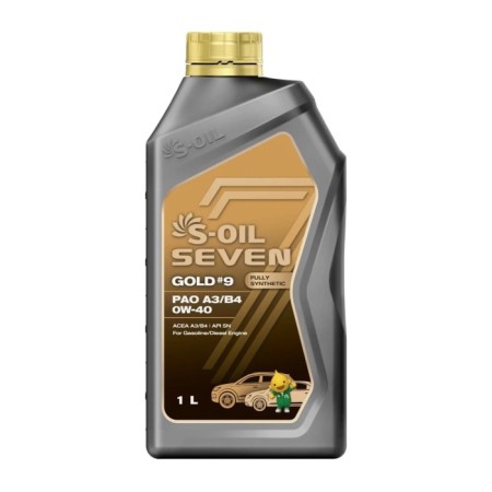 Motor oil S-Oil Gold #9, 0W-40, SN A3/B4, synthetic, 1 liter
