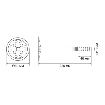 Steelrex dowel, for fastening thermal insulation, with a plastic nail, 10x220 mm, 400 pcs-4