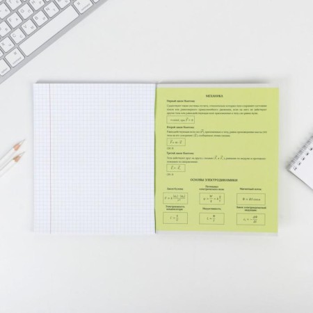 Substance notebook 48 sheets, A5, characters, with reference materials “September 1: Physics”, covered Cardboard 230 gr., Inner block in a cage 80 gr., White is 96%-5
