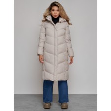 Coat insulated winter female, size 50, light-gray color