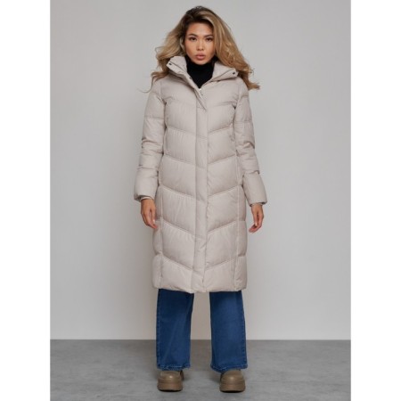 Coat insulated winter female, size 50, light-gray color