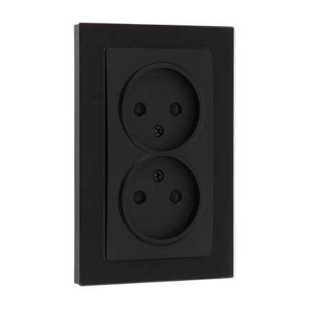 Two -seat Tot Glossy Glass, 10 A, hidden, without salary, glass, black-1