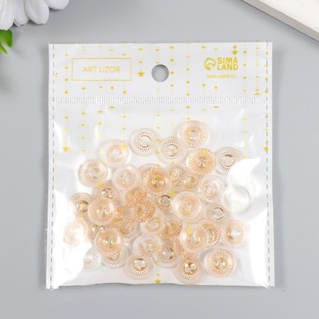 Buttons plastic for creativity 2 punctures "Illusion" gold set 40 pcs 1.2x1.2 cm-3