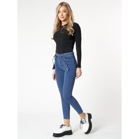 Jeans narrowed to the bottom of women's blue, size 42-44-2