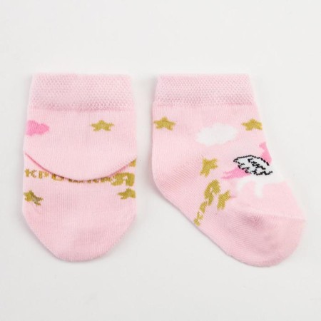 Socks children's baby I am a “unicorn”, pink color, 12-14 cm-1