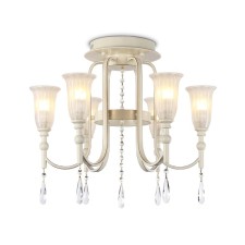 Люстра потолочная с хрусталём Ambrella light, Traditional, TR3242, 6хE14, цвет бежевый, золото