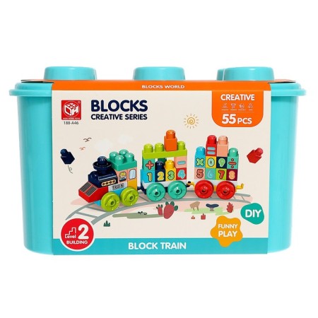 Designer in the Number Train case, 2 assembly options, 55 parts, turquoise box-6