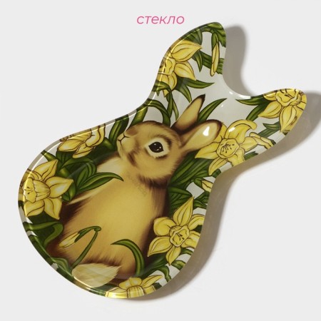 Glass Serving shares "Rabbit in colors", 21 × 13.5 × 1.8 cm-1