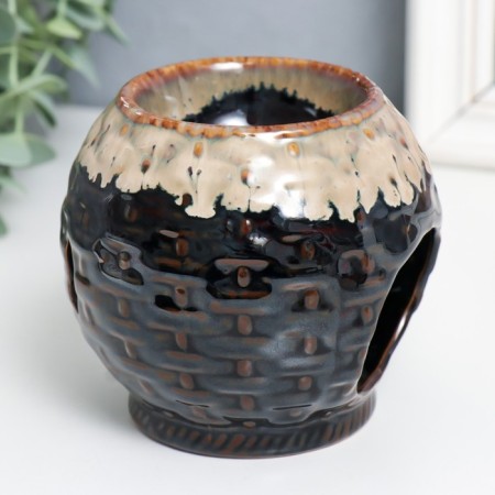 Aroma lamp ceramics "wicker patterns" mix 9.5x9.5x10 cm-2