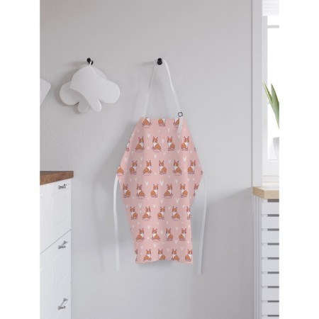 Apron of a kitchen with a photo print "Corgi queens", adjustable, size OS-1