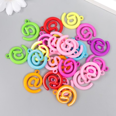 Decor for creativity plastic "@ - dog" Color set 25 pcs 3x2.4 cm