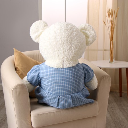Soft toy "Bear", in a dress, 100 cm, white color-3