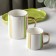 A set of mugs on the ceramic stand "Geometry", 80/200 ml, 2 pcs, green color