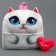 Baby backpack for a girl "cat" with a heart