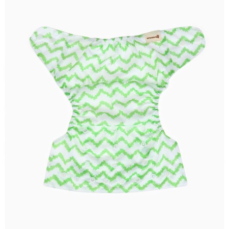 Reusable diaper, "zigzag", green color-5