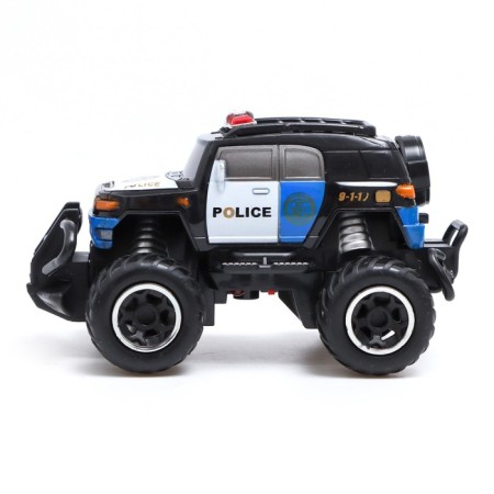 Radio -controlled jeep "Police" works on batteries, black color-1