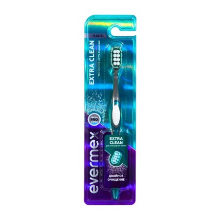 Evermex Extra Clean toothbrush, hard, green