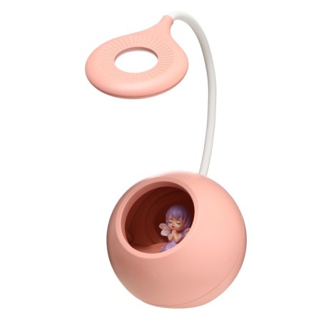 Board lamp with a nightmare "Princess" LED 3000K-6000K 5W USB AKB pink 14x14x44cm Risalux 9413-16