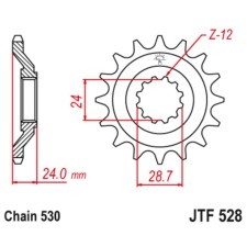 Leading star JT SPROCKETS JTF528-17, chain 530, 17 teeth