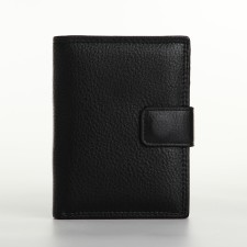 Male purse on magnet 3 in 1, department for auto documents, passports, black color