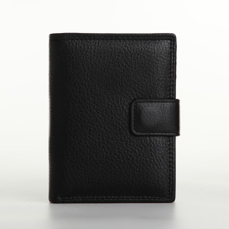 Male purse on magnet 3 in 1, department for auto documents, passports, black color