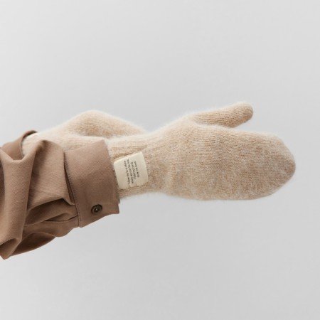 Women's mittens MIST with rabbit wool, rr 22 cm, col. coffee-4