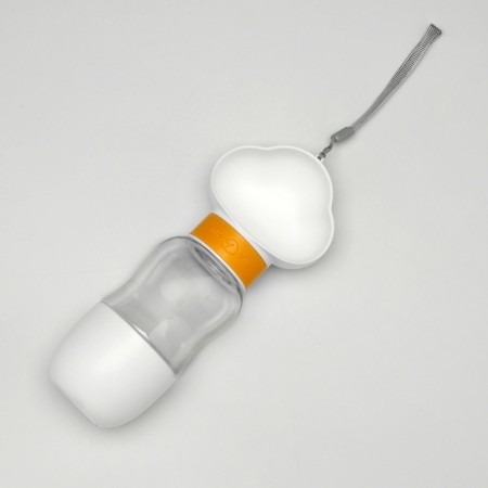 Walking drinker 585 ml+feed container, yellow-2