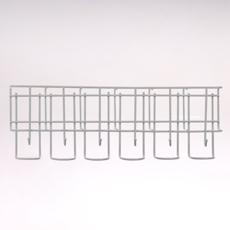 Nasten umbrella stand, with hooks, metal, 6.4 × 13 × 39 cm, white-2