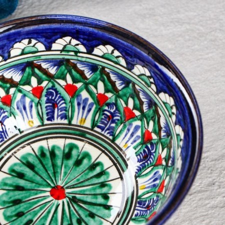 Rishtan ceramics "Patterns" 14.5 cm, small, blue-3