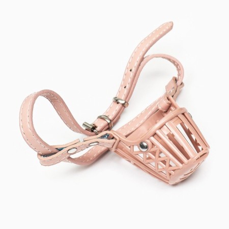 Plastic muzzle No. 2 with a collar of eco leather om 20 cm DN 6 cm Osh 35-47 cm-1