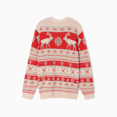 New Year. Knitted children's katan scandinavia size 34 (122-128 cm), red-3