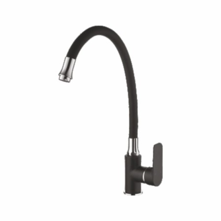 Fashun A4082-7 kitchen mixer, single-leaf, flexible spout, brass, black, chrome