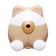 Mechanical sharpener with container, beige/white ears