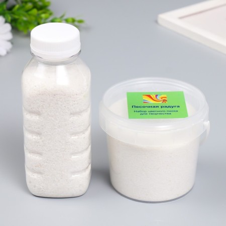 Color sand in the bottles "White" 500 grams-3