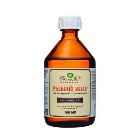Fish oil Mirrolla with vitamin E, 100 ml