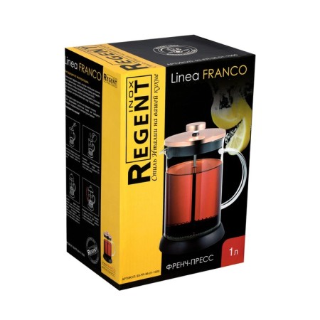 Чайник заварочный френч-пресс Regent inox Franco, 1 л-4