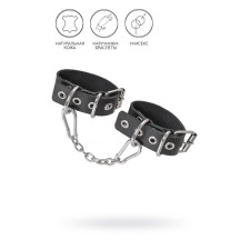 Pecado BDSM bracelets, from one strap with eyelets, genuine leather, black