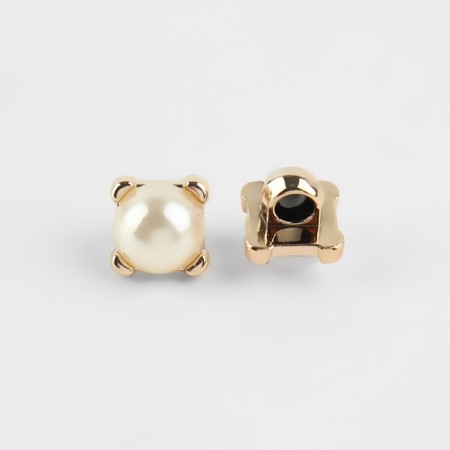 A set of buttons on the leg, d = 9 mm, 10 pcs, pearl/gold color-2