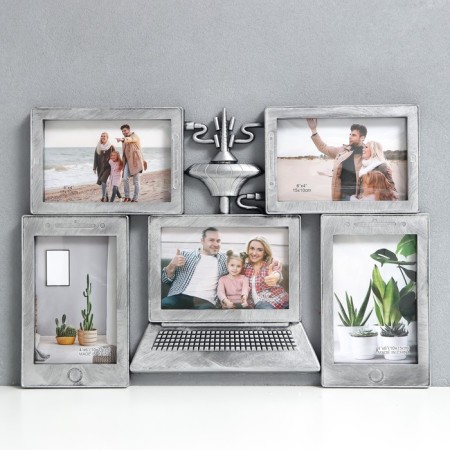 Photo frame Plastic in 5 photos 10x15 cm "Laptbook" Dark silver 30.5x44.5 cm