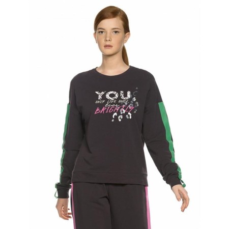 A set of sweatshirts and trousers female, size s, black color-1