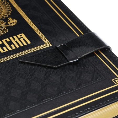 Diary half -dated A5+, 192 leafs Escalada, firm binding with foam, artificial leather "Siff", pancake embossing, metal corners, foil embossing, cream offset 80 g/m², black-7