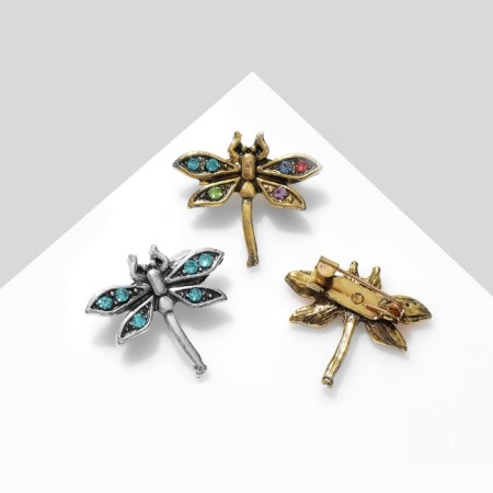 Brooch "Dragonfly" mini, color mix (indivisible packing 12 pcs., Price per pcs.)-2