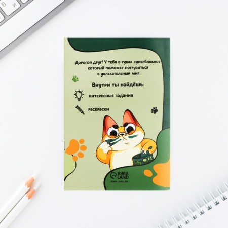 Set: notebook A6, pencils (2 pcs.) And wax crayons (4 pcs.) "First in everything"-13
