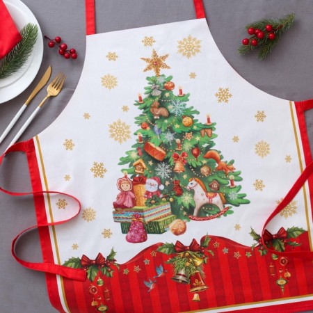 Apron "Ethel: New Year's fairy tale", 65 × 60 cm, 100 % cotton, sarzha, 190 g/m²-8