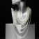 Beads "Pearl cascade", 5 threads, beads No. 8, 12, 14, milk color in silver, 70 cm