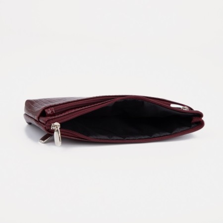 Women's wallet is a female on a zipper, burgundy color-2
